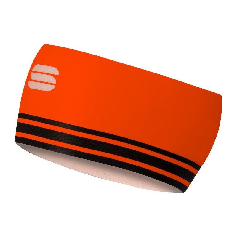 Pannband Sportful Squadra Headband svart-orange neon